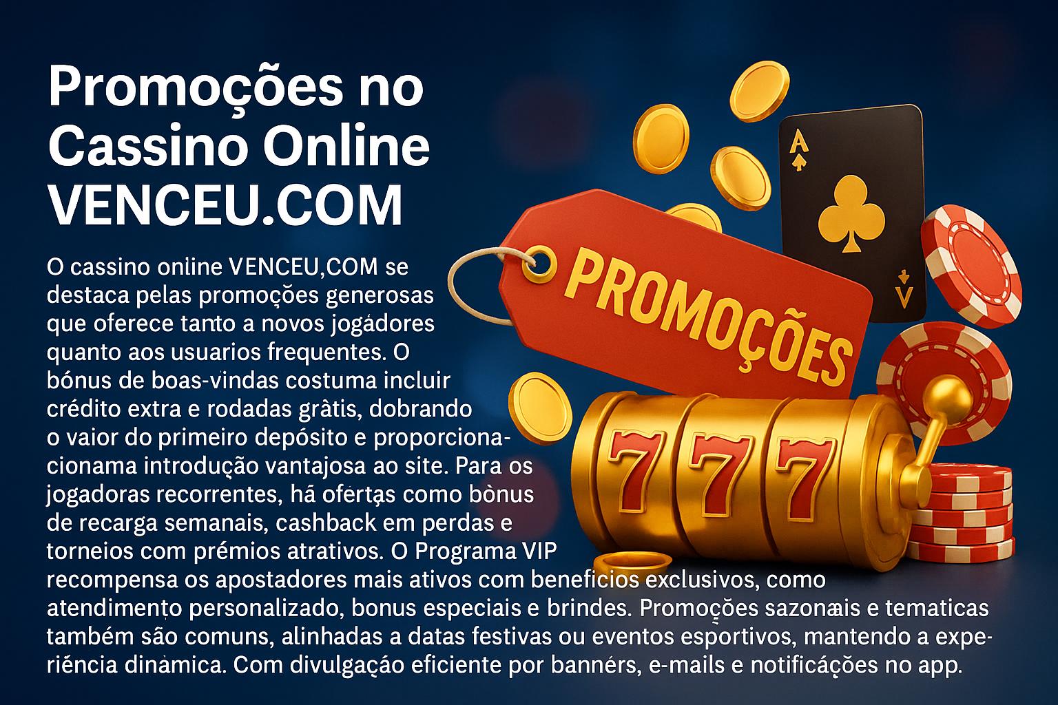 O bônus promocional VENCEU.COM é uma ótima maneira de começar sua aventura